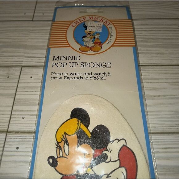 Vtg Hoan LTD Walt Disney Chef Mickey Minnie Mouse Pop Up Sponge Sealed New - Picture 3 of 6